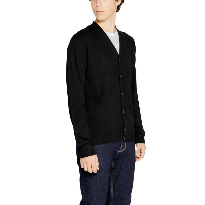 Hamaki-Ho Black Viscose Men's Cardigan