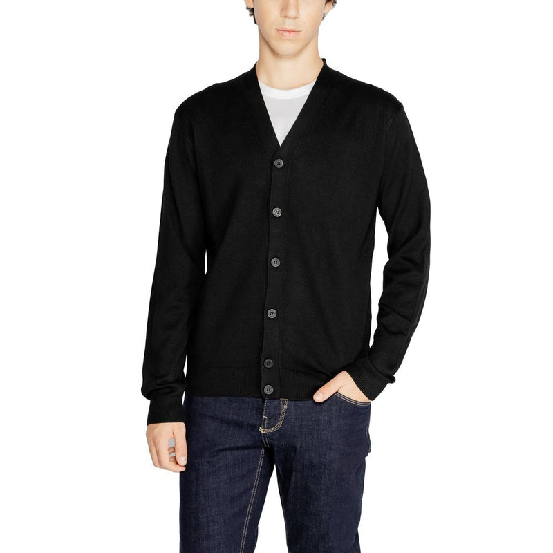 Hamaki-Ho Black Viscose Men's Cardigan