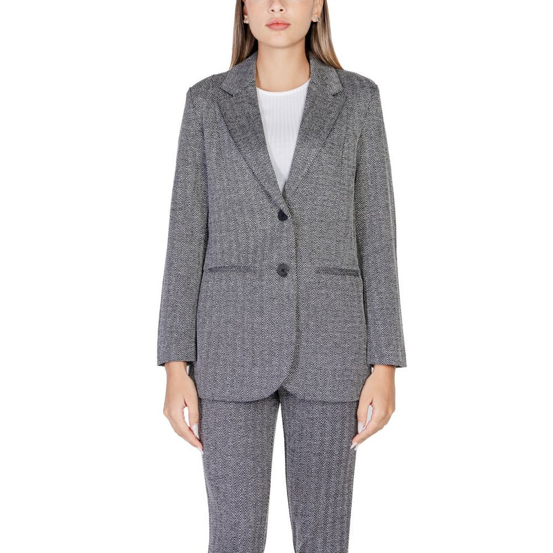 ICHI Black Polyester Suits & Women's Blazer