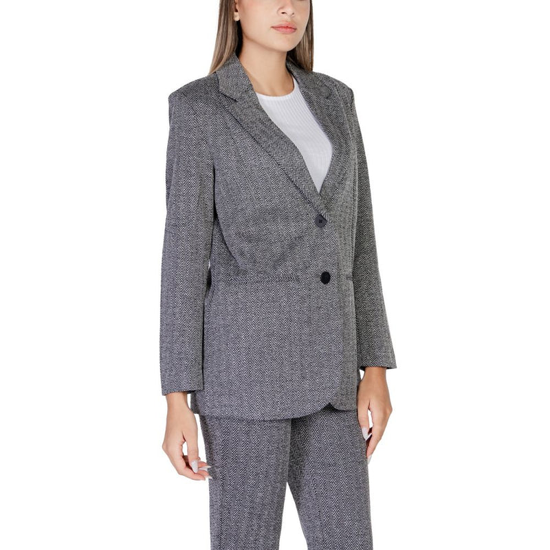 ICHI Black Polyester Suits & Women's Blazer