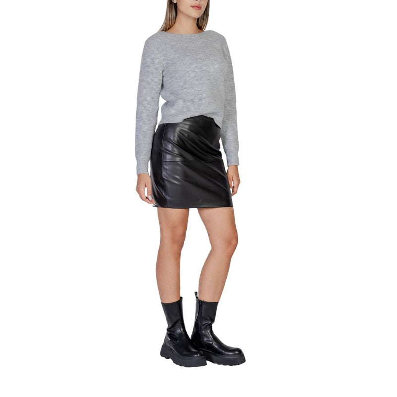 ICHI Black Polyethylene Women's Skirt