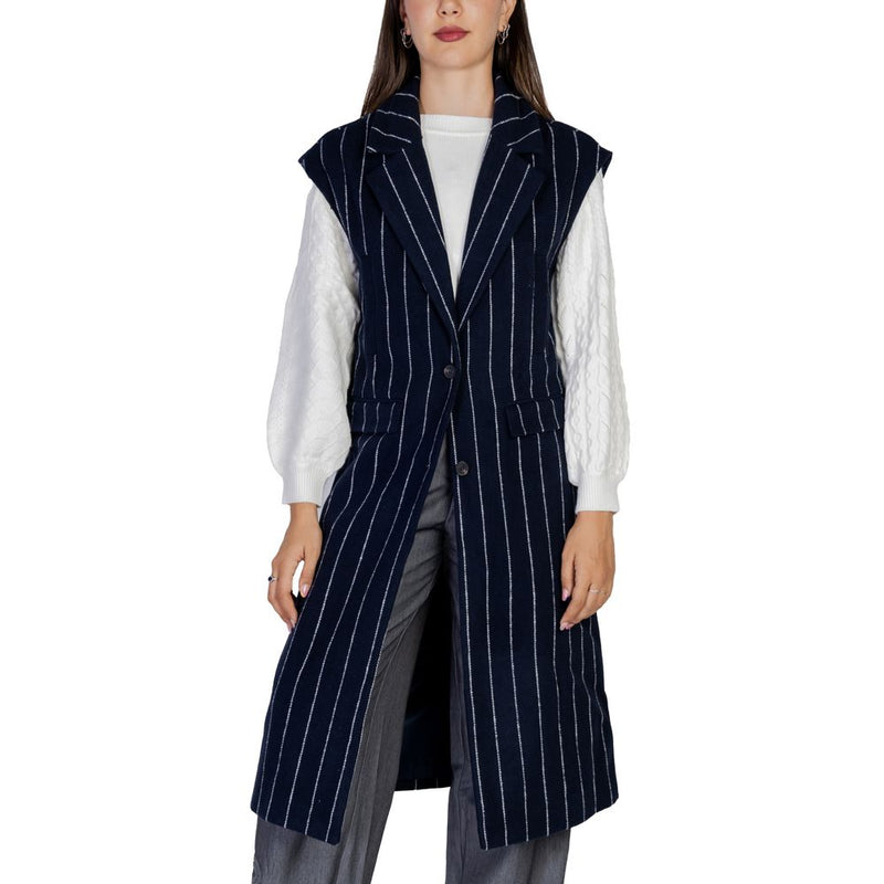 ICHI Blue Polyester Jackets & Women's Coat