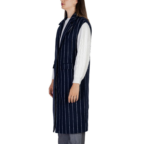 ICHI Blue Polyester Jackets & Women's Coat