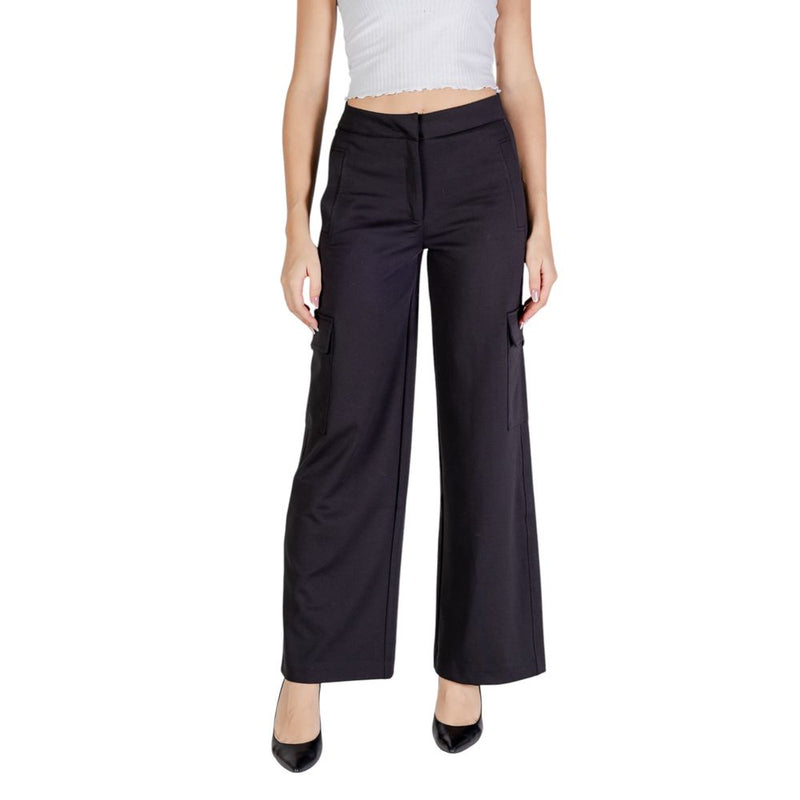 ICHI Black Polyester Jeans & Women's Pant