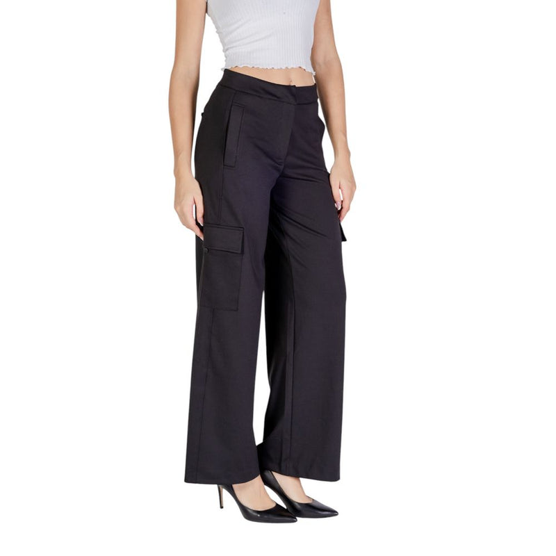 ICHI Black Polyester Jeans & Women's Pant