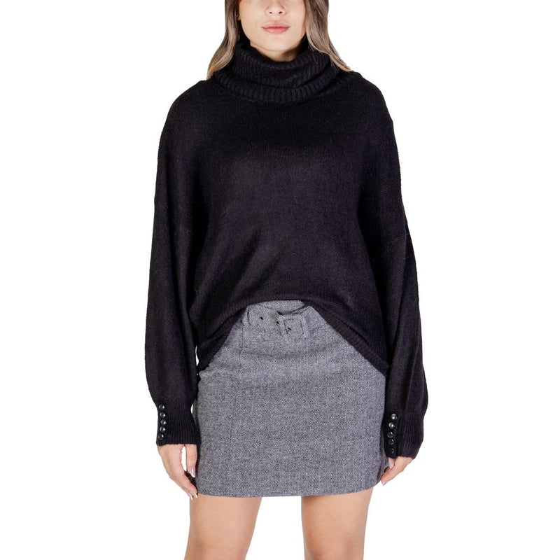 ICHI Black Acrylic Women's Sweater