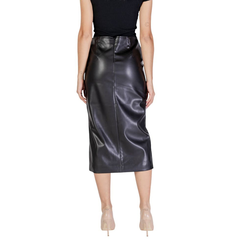 ICHI Black Polyester Women's Skirt