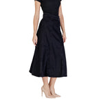 ICHI Black Cotton Women's Skirt