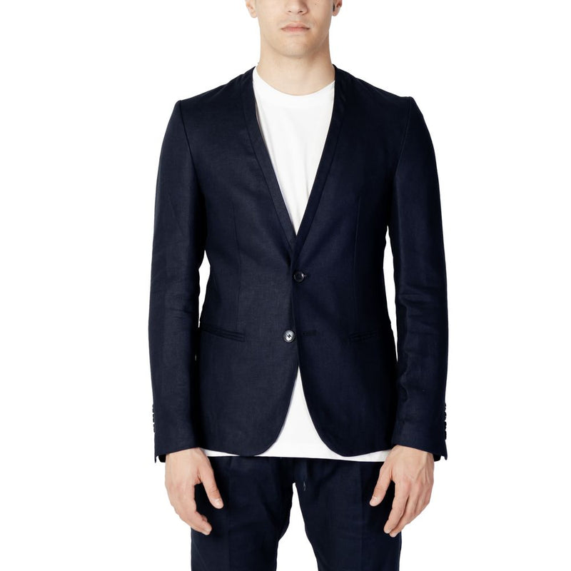 Antony Morato Blue Linen Men's Blazer