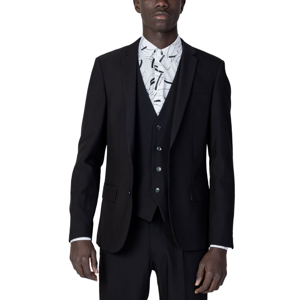 Antony Morato Black Polyester Men's Suit