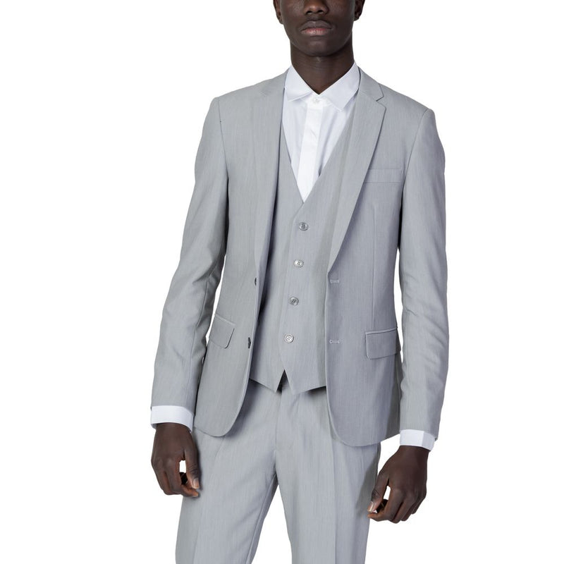 Antony Morato Gray Polyester Men's Suit