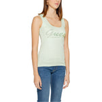 Guess Turquoise Cotton Tops & Women's T-Shirt