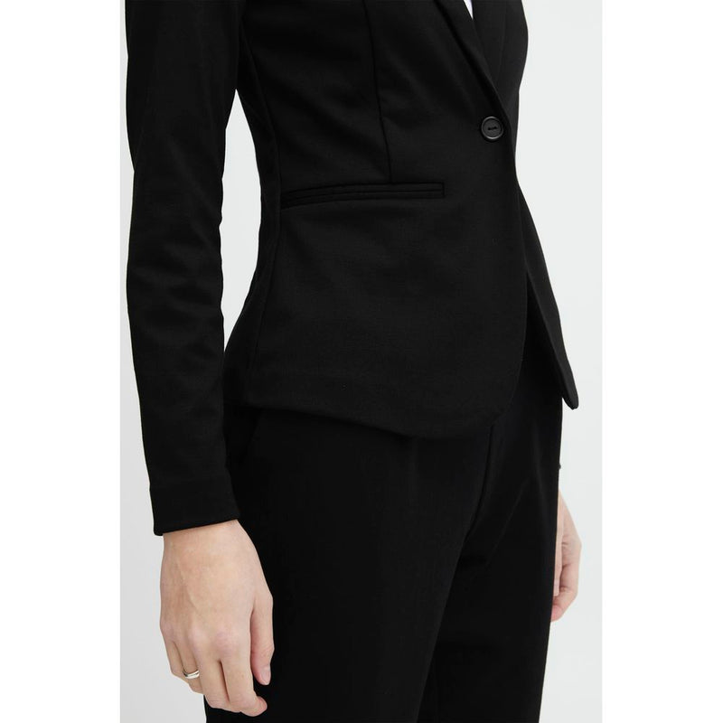 ICHI Black Polyester Suits & Women's Blazer