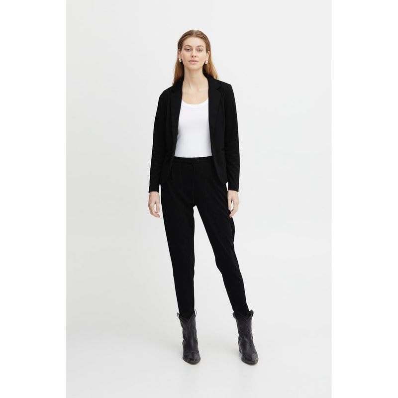 ICHI Black Polyester Suits & Women's Blazer