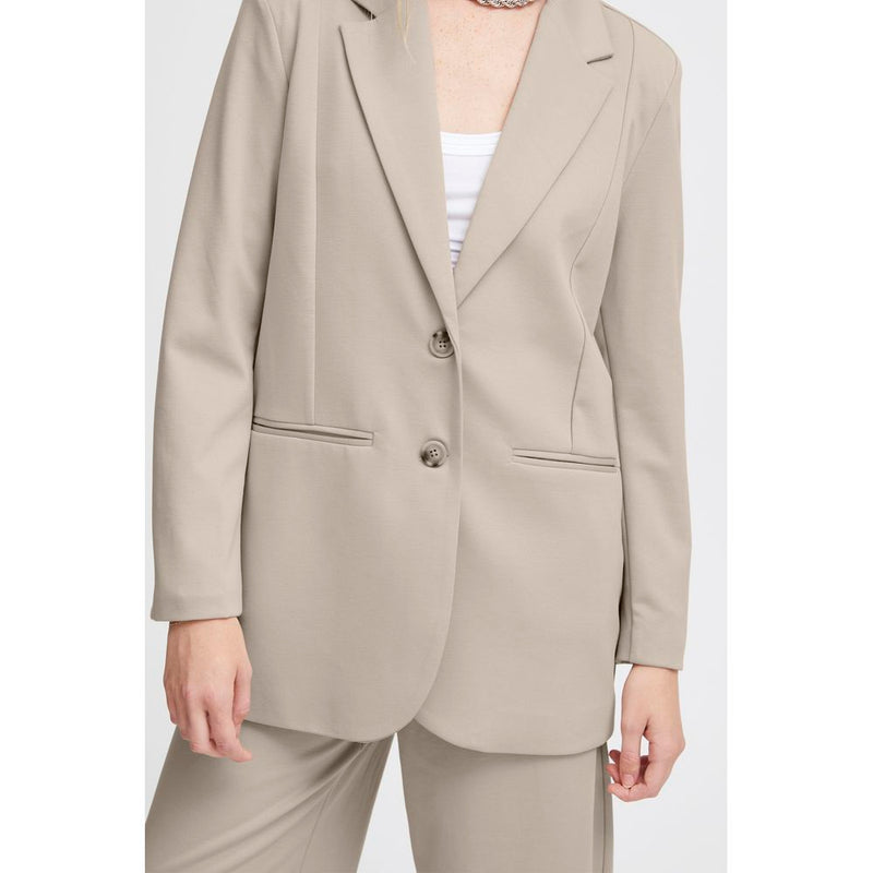 ICHI Beige Recycled Polyester Suits & Women's Blazer