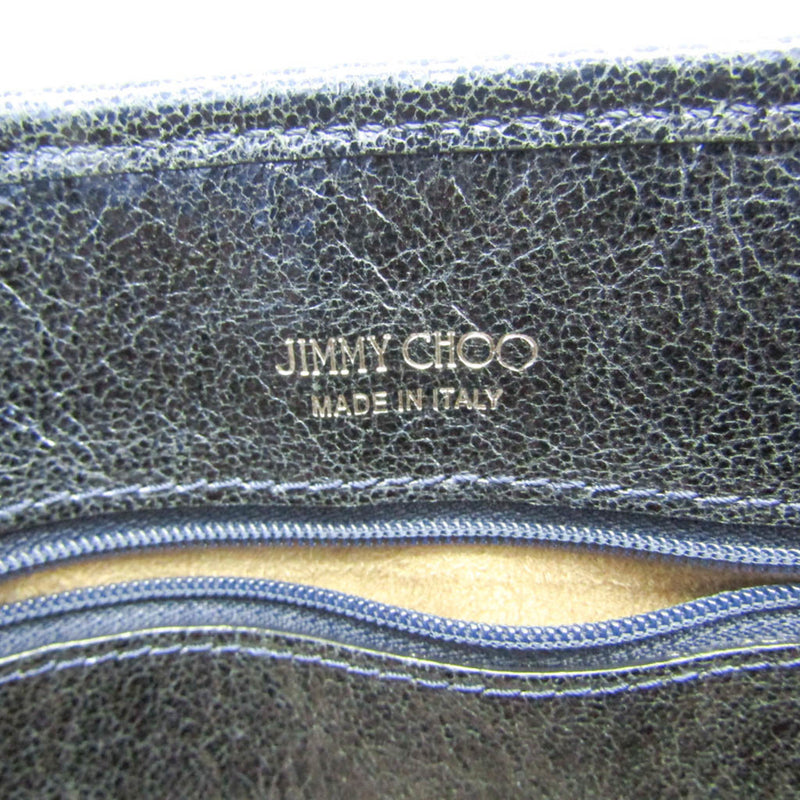 Jimmy Choo Sasha M Navy Leather Shoulder Bag (Pre-Owned)