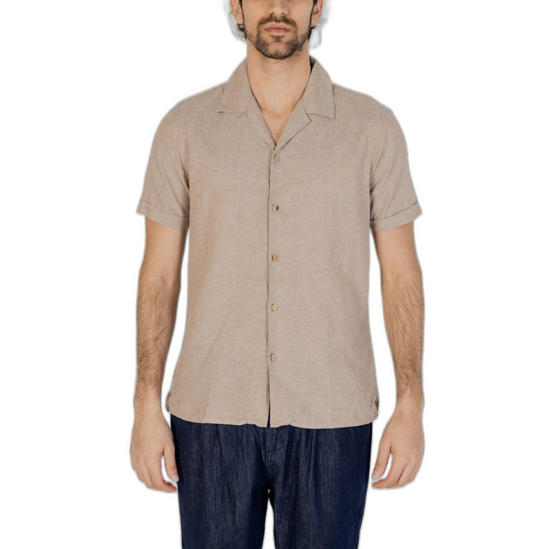 Hamaki-Ho Beige Linen Men's Shirt