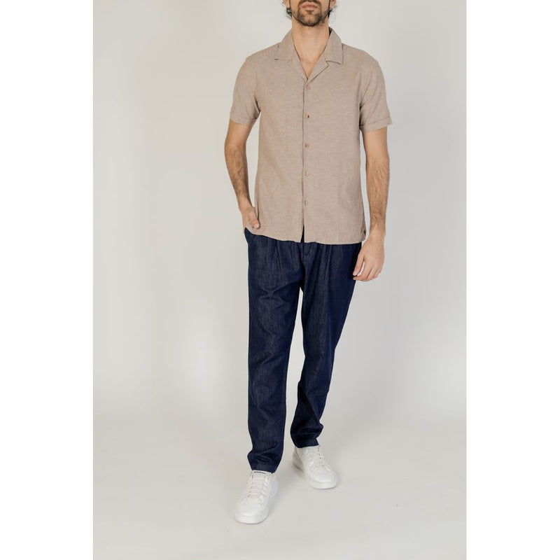 Hamaki-Ho Beige Linen Men's Shirt