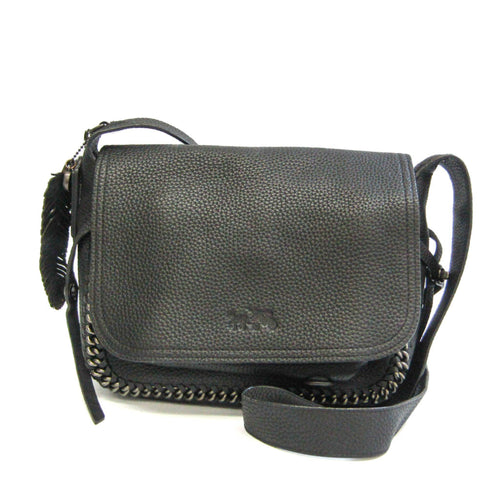 Coach Black Leather Shoulder Bag (Pre-Owned)