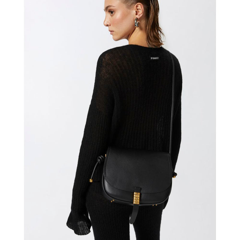 PINKO Black Leather Women Crossbody Women's Bag