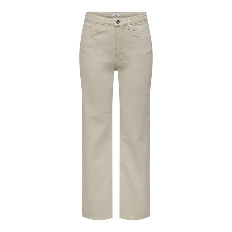 Only Beige Cotton Jeans & Women's Pant