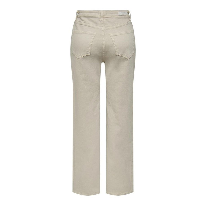 Only Beige Cotton Jeans & Women's Pant