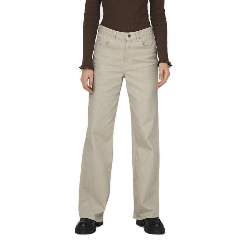 Only Beige Cotton Jeans & Women's Pant