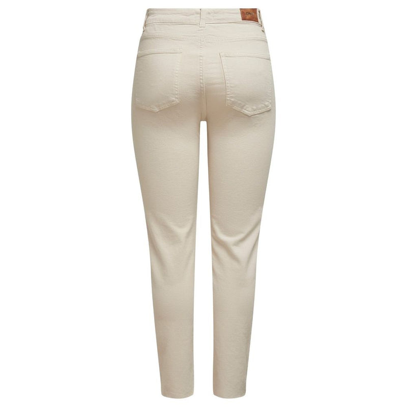 Only Beige Cotton Jeans & Women's Pant