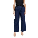 ICHI Blue Cotton Jeans & Women's Pant