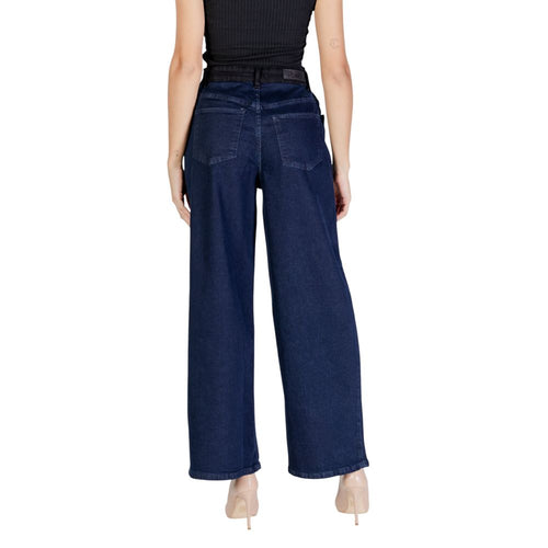 ICHI Blue Cotton Jeans & Women's Pant