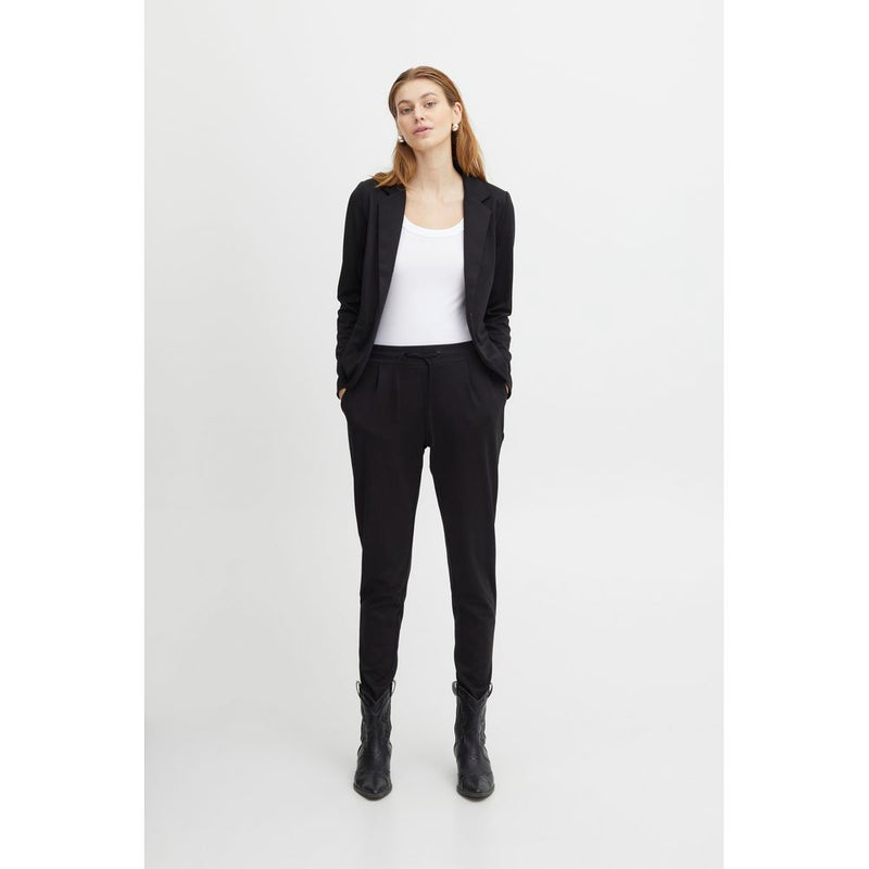 ICHI Black Polyester Jeans & Women's Pant