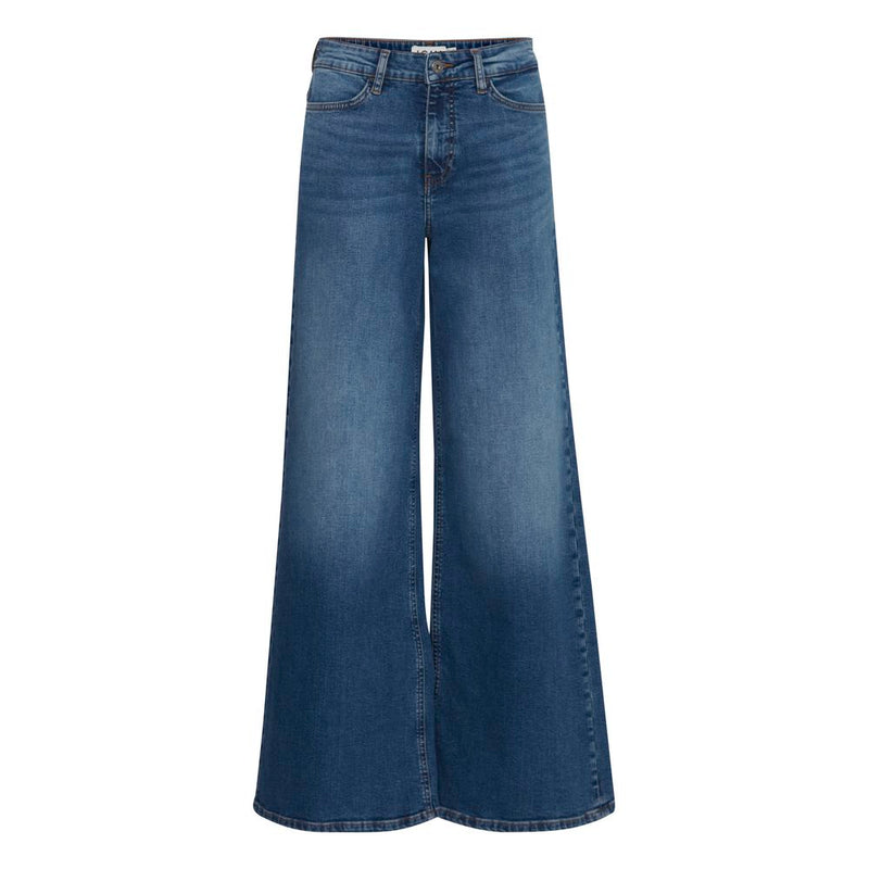 ICHI Blue Cotton Jeans & Women's Pant