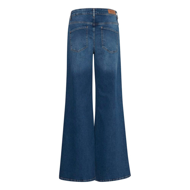 ICHI Blue Cotton Jeans & Women's Pant