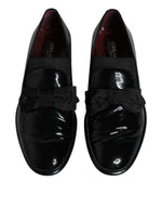 Dolce & Gabbana Black Leather Loafers Men Formal Dress Men's Shoes (Pre-Owned)