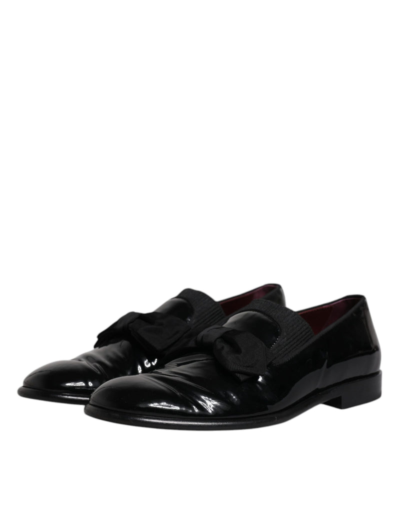 Dolce & Gabbana Black Leather Loafers Men Formal Dress Men's Shoes (Pre-Owned)