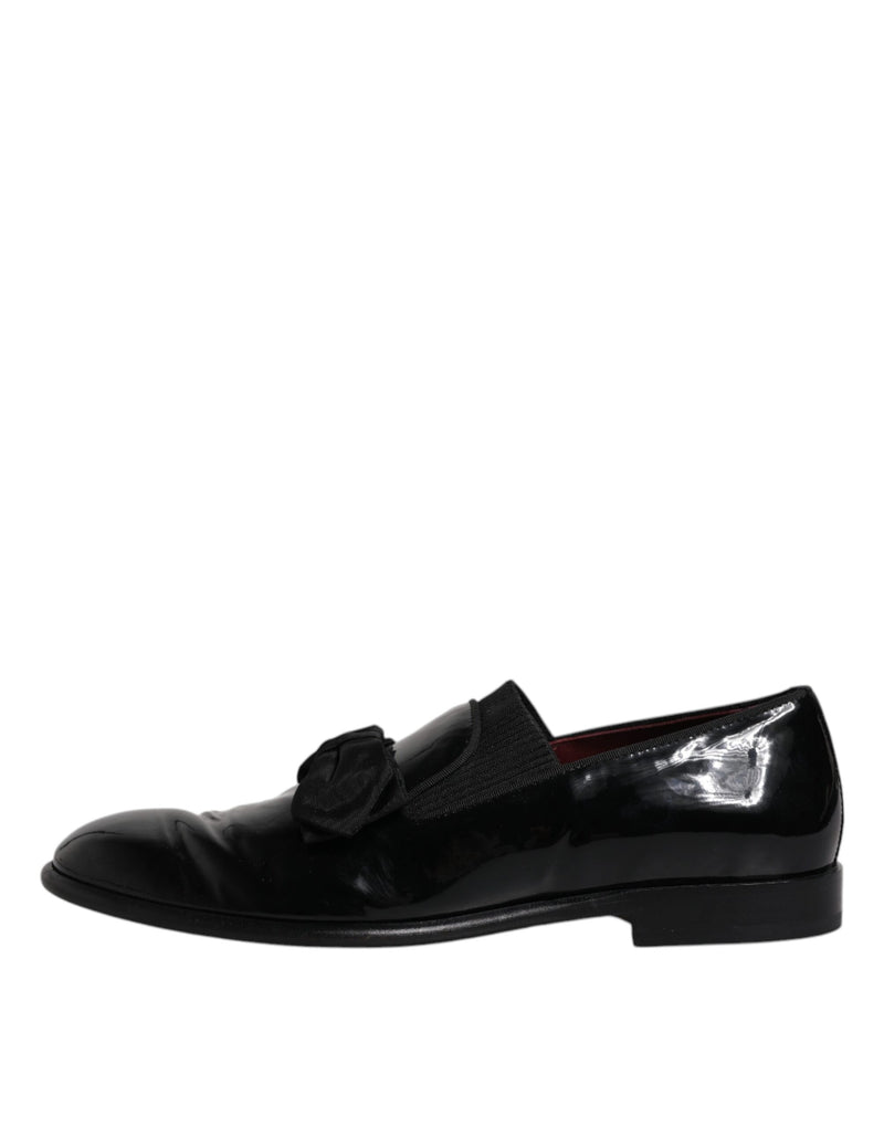 Dolce & Gabbana Black Leather Loafers Men Formal Dress Men's Shoes (Pre-Owned)