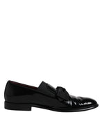 Dolce & Gabbana Black Leather Loafers Men Formal Dress Men's Shoes (Pre-Owned)