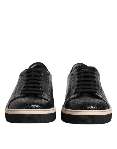 Dolce & Gabbana Black Leather Low Top Men Sneakers Men's Shoes