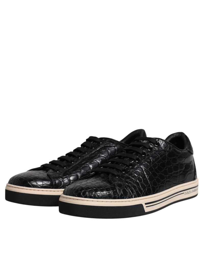 Dolce & Gabbana Black Leather Low Top Men Sneakers Men's Shoes