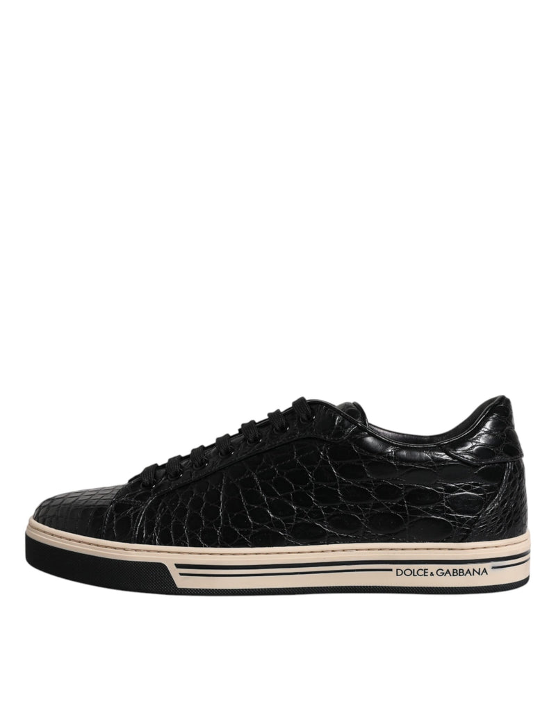 Dolce & Gabbana Black Leather Low Top Men Sneakers Men's Shoes