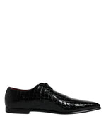 Dolce & Gabbana Black Exotic Leather Mens Derby Formal Men's Shoes