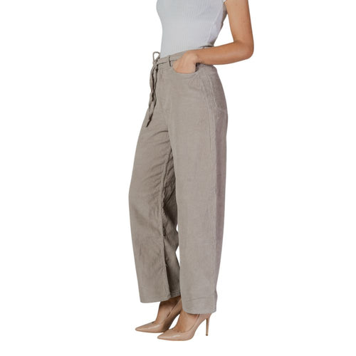 Only Beige Cotton Jeans & Women's Pant