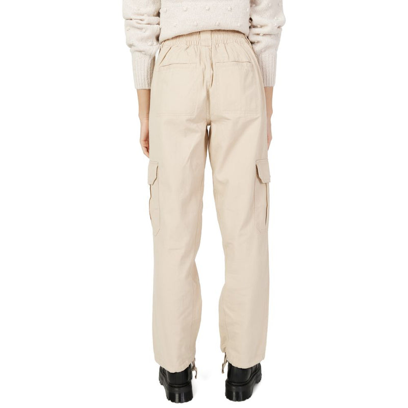 Only Beige Cotton Jeans & Women's Pant