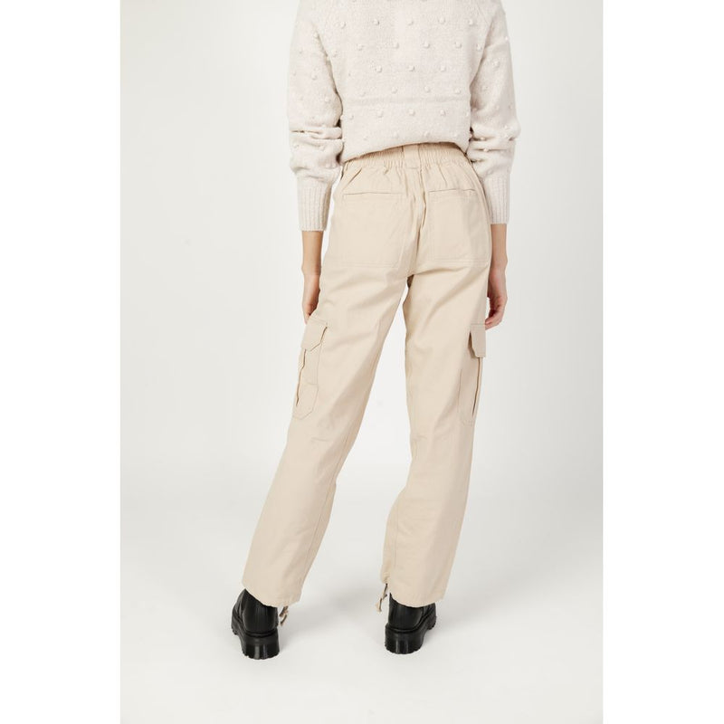 Only Beige Cotton Jeans & Women's Pant