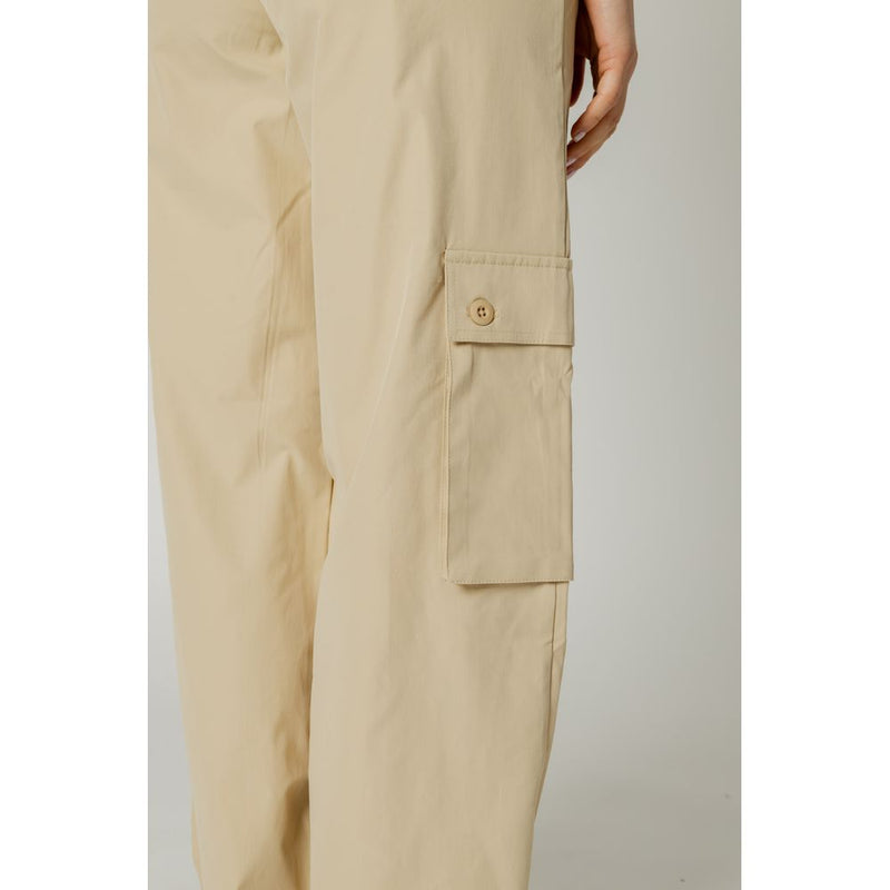 Only Beige Cotton Jeans & Women's Pant