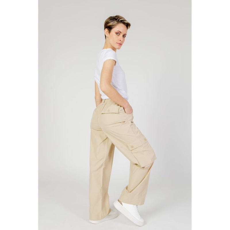 Only Beige Cotton Jeans & Women's Pant