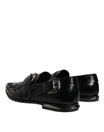 Dolce & Gabbana Black Embellished Derby Monk Strap Men's Shoes (Pre-Owned)