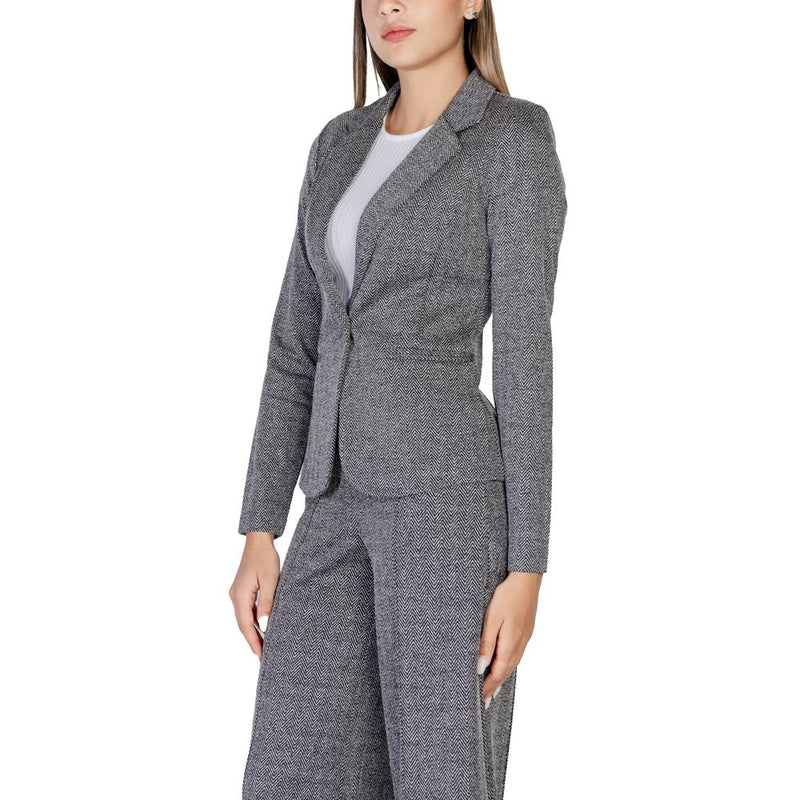 ICHI Black Polyester Suits & Women's Blazer