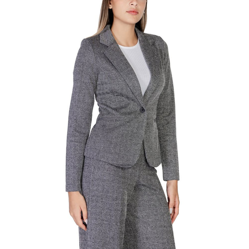 ICHI Black Polyester Suits & Women's Blazer