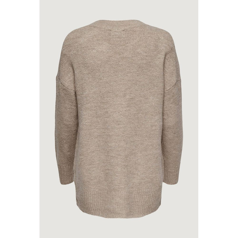 Only Beige Acrylic Women's Sweater